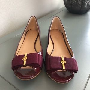 Tory Burch Peep Toe “Trudy” Flats size 6